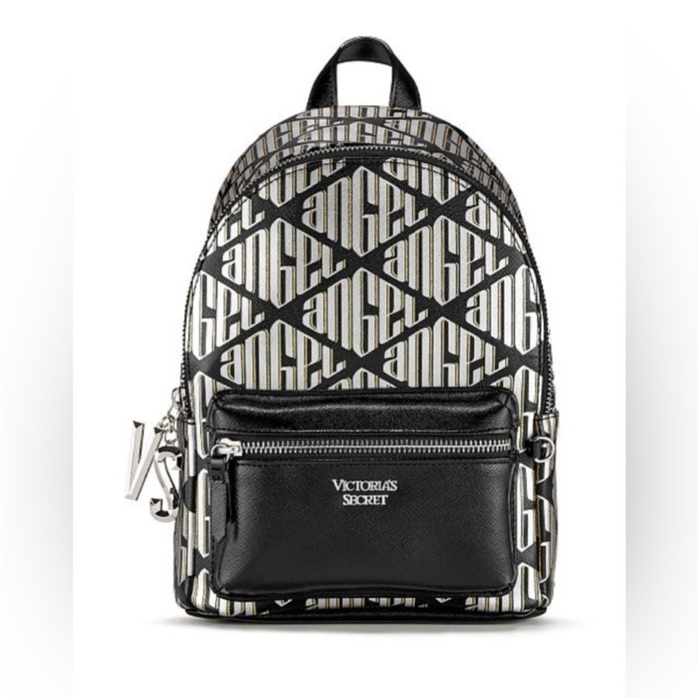 Victoria’s Secret City Backpack Purse Bag Metallic Chain Zipper